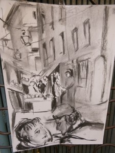 Couple talking at the cafe