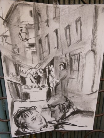 Couple talking at the cafe